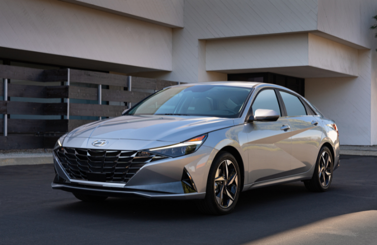 2022 Hyundai Elantra parked in front of a house