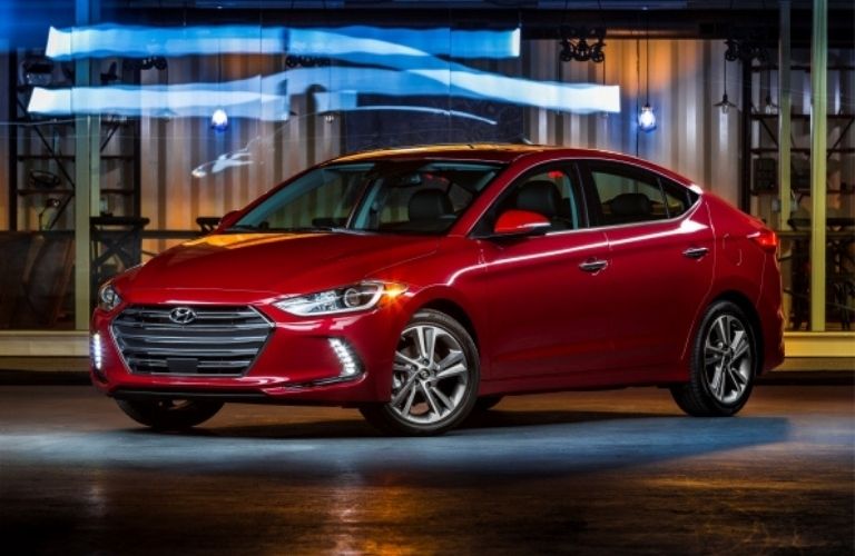 front quarter and side view of 2017 Hyundai Elantra