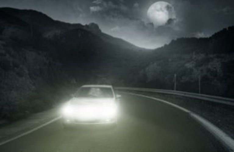 A car on the road at night