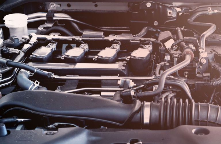 An image of the interior engine room of the car.