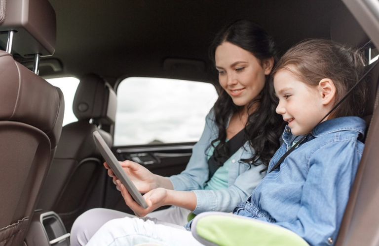 Mother and daughter on a road trip