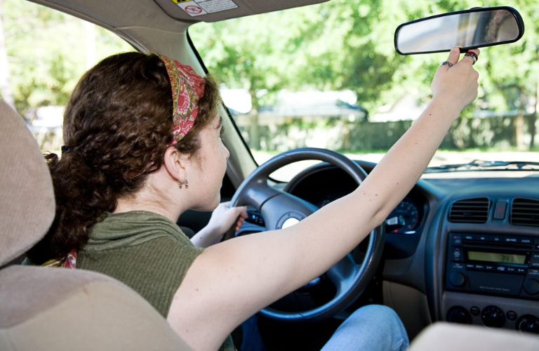 Teenager test driving the vehicle