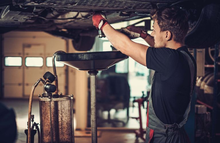 Mechanic working on a vehicle