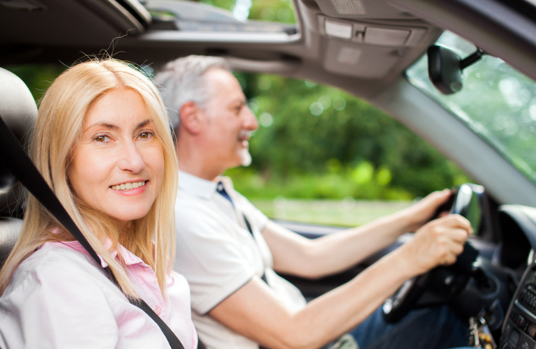 Man and woman in a car