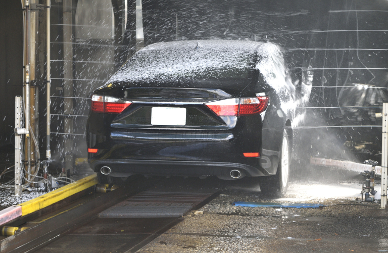 Car washing at a dealership