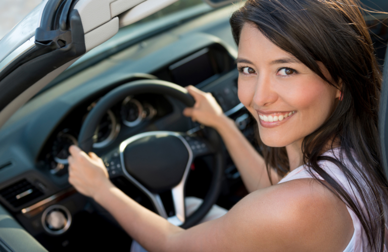 Woman driving a vehicle 