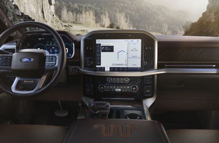 Front console of the 2022 Ford F-150